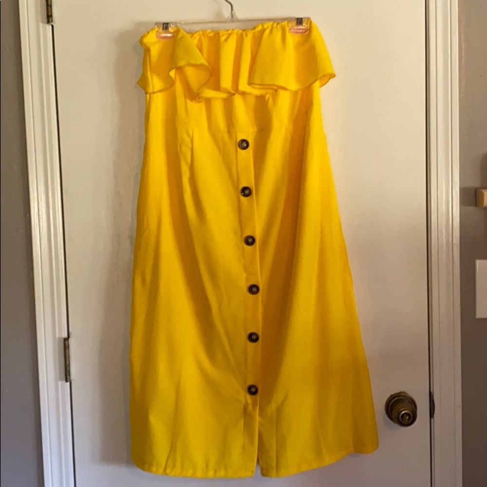 Strapless sun dress w/pockets